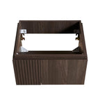 24" Brown Wood Floating Double Door Bathroom Vanity