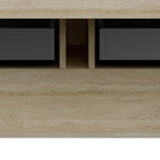 48" Brown Wood Floating Bathroom Vanity With White Sink And Two Drawers