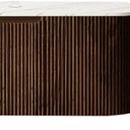 36" Brown Wood Floating Bathroom Vanity