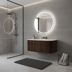 36" Brown Wood Floating Bathroom Vanity