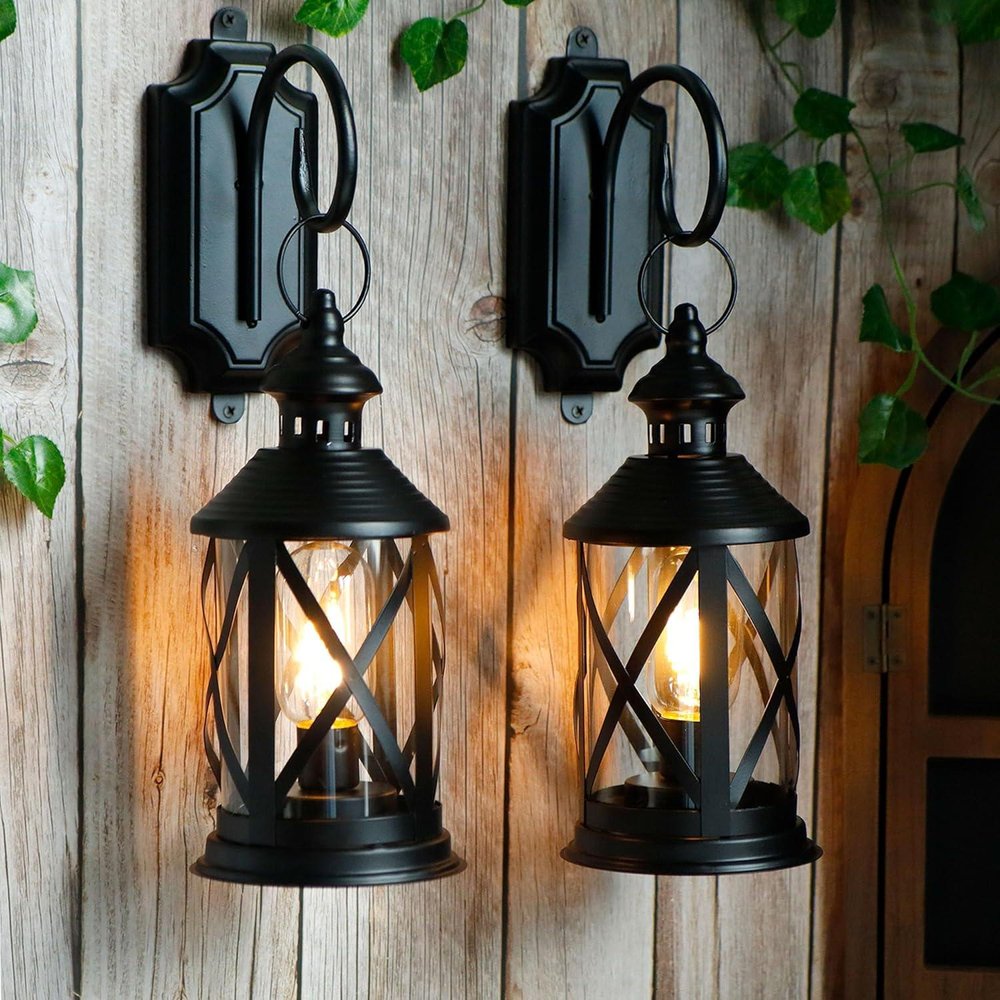 Set of Two 10" Black Novelty Desk Lamps With Novelty Shades
