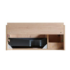 30" Brown Wood Floating Single Door Bathroom Vanity