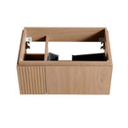 30" Brown Wood Floating Single Door Bathroom Vanity