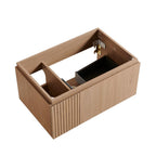 30" Brown Wood Floating Single Door Bathroom Vanity