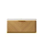 36" Brown Wood Floating Bathroom Vanity