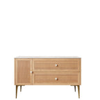 48" Brown Wood Freestanding Single Door Bathroom Vanity And Two Drawers