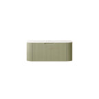 36" Green Wood Floating Bathroom Vanity