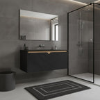 36" Black Wood Floating Double Door Bathroom Vanity