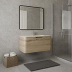 36" Brown Wood Floating Bathroom Vanity