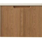 48" Brown Wood Floating Bathroom Vanity And Two Drawers