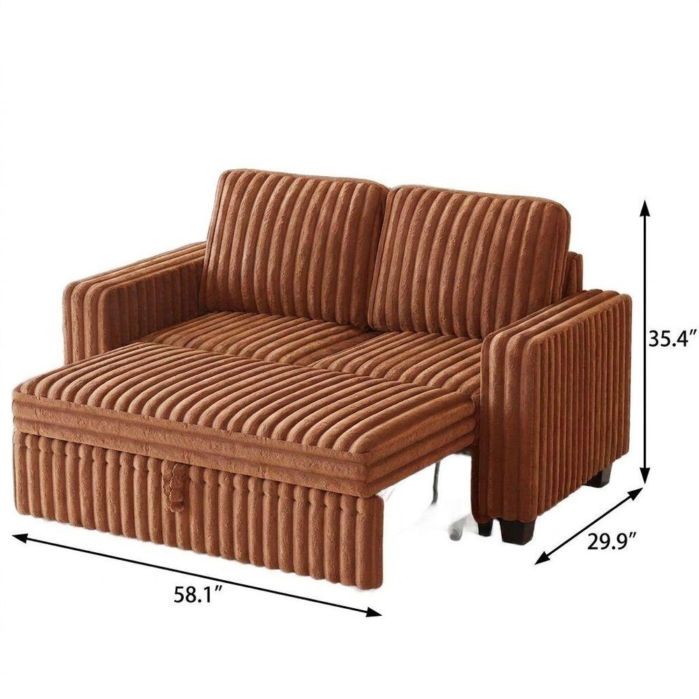 58" Brown And Black Faux Leather Loveseat