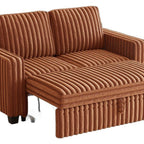 58" Brown And Black Faux Leather Loveseat
