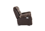 37" Brown Corduroy And Fabric Manual Recliner