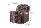 37" Brown Corduroy And Fabric Manual Recliner