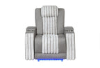 37" Gray Microfiber Power Home Theater Recliner