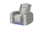 37" Gray Microfiber Power Home Theater Recliner