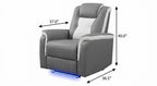 37" Gray Microfiber Power Home Theater Recliner