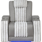 37" Gray Microfiber Power Home Theater Recliner