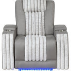 37" Gray Microfiber Power Home Theater Recliner
