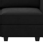 64" Green And Black Velvet Modular Loveseat With Storage
