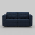 64" Dark Gray And Black Linen Blend Modular Loveseat With Storage