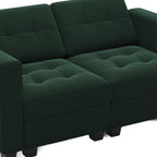64" Black Velvet Modular Loveseat With Storage