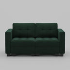64" Black Velvet Modular Loveseat With Storage
