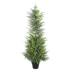 48" Green Artificial Pine Tree In Round Black Pot