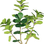72" Green Artificial Fiddle Leaf Tree In Round Black Pot