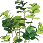 84" Green Artificial Fiddle Leaf Tree In Round Black Pot