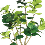 84" Green Artificial Fiddle Leaf Tree In Round Black Pot