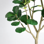 84" Green Artificial Fiddle Leaf Tree In Round Black Pot