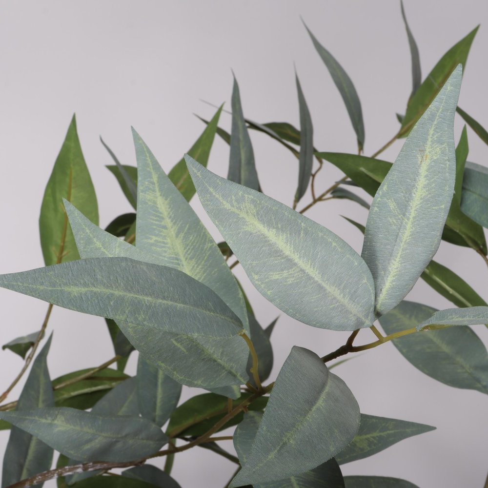 60" Green Artificial Eucalyptus Tree In Round Black Pot