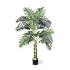 60" Green Artificial Palm Tree In Round Black Pot
