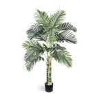60" Green Artificial Palm Tree In Round Black Pot
