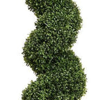 84" Green Artificial Boxwood Tree In Round Black Planter
