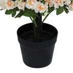 Set of Two 24" Peach And Pink Artificial Flowering Tree In Round Black Pot