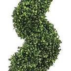 84" Green Light Green And Dark Green Artificial Boxwood Tree In Round Black Planter