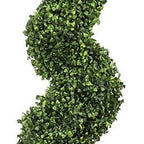 84" Green Light Green And Dark Green Artificial Boxwood Tree In Round Black Planter