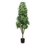 62" Green Artificial Ficus Tree In Round Black Pot