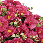 Set of Two 24" Red Artificial Flowering Tree In Round Black Pot