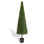72" Green Artificial Cedar Tree In Round Black Planter