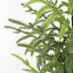Set of Two 48" Green Artificial Pine Tree In Round Black Pot