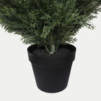60" Green Artificial Cypress Tree In Round Black Pot