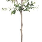 72" Green Artificial Olive Tree In Round Black Pot