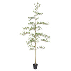 72" Green Artificial Olive Tree In Round Black Pot