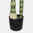 72" Green Artificial Palm Tree In Round Black Pot