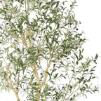 98" Green Artificial Olive Tree In Round White Pot