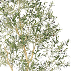 98" Green Artificial Olive Tree In Round White Pot