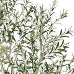 96" Green Artificial Olive Tree In Round White Pot